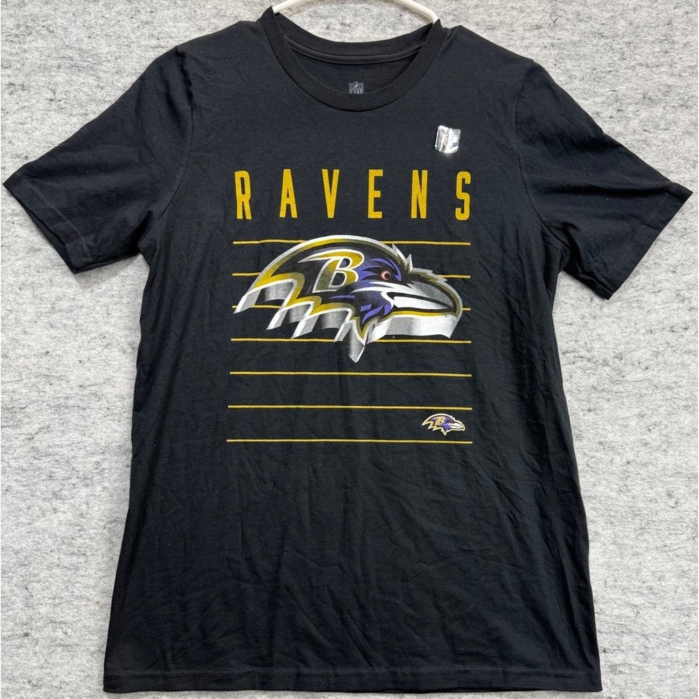 Kids Baltimore Ravens NFL Football T Shirt Size L (14/16) Black Short Sleeve NWT